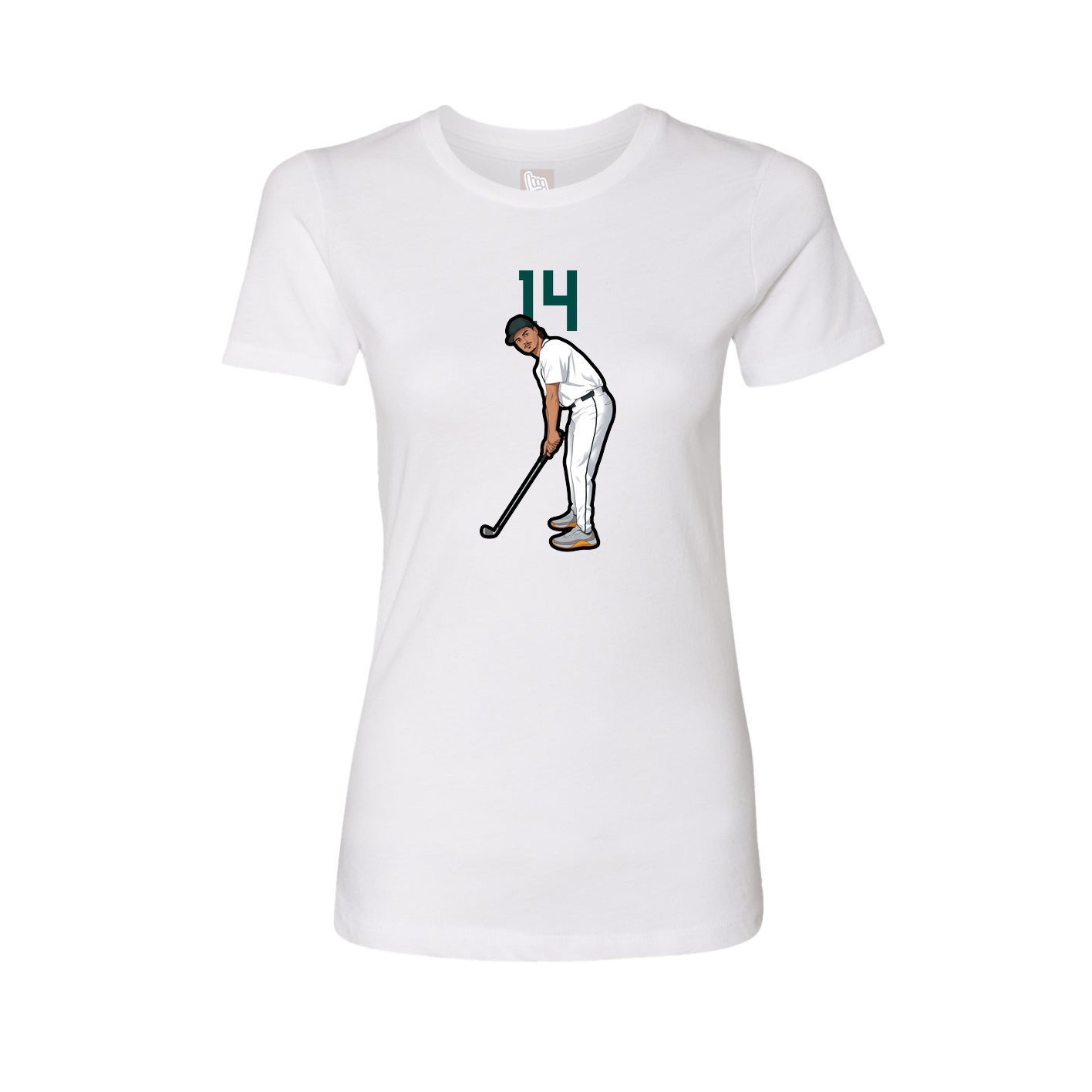 Fitted Women's Tee — Number Top in White