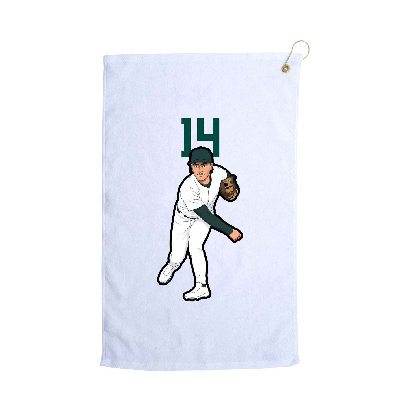 Golf Towel — Number Top in White