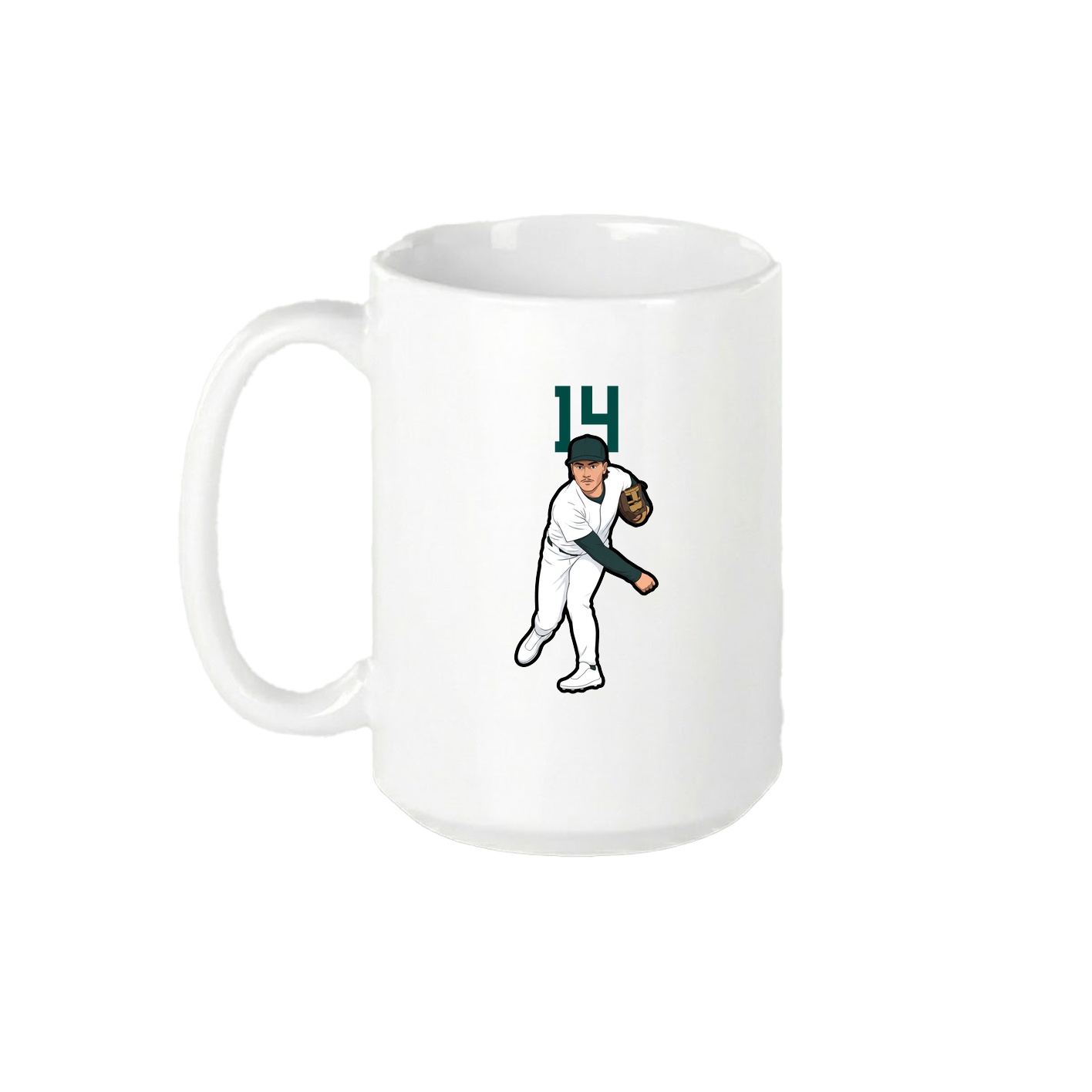 15oz Coffee Mug — Number Top in White