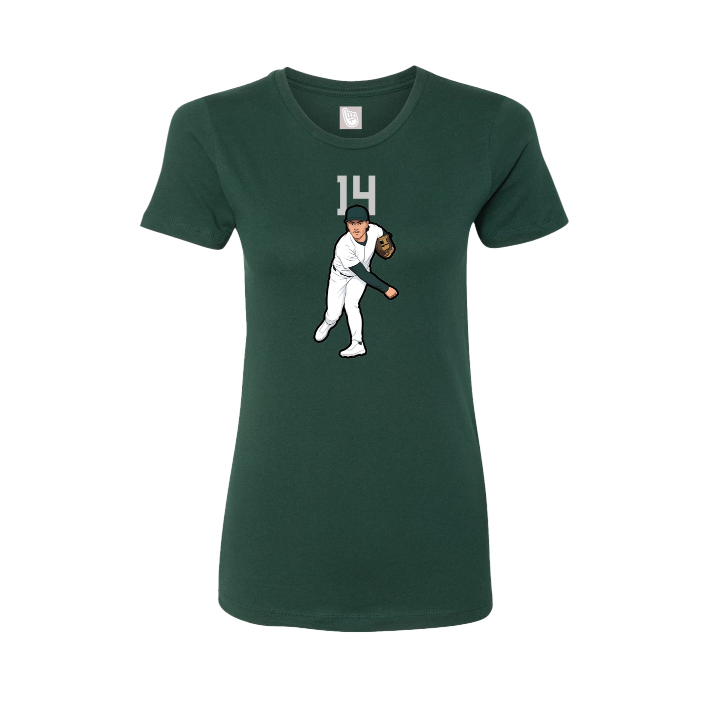 Fitted Women's Tee — Number Top in Green