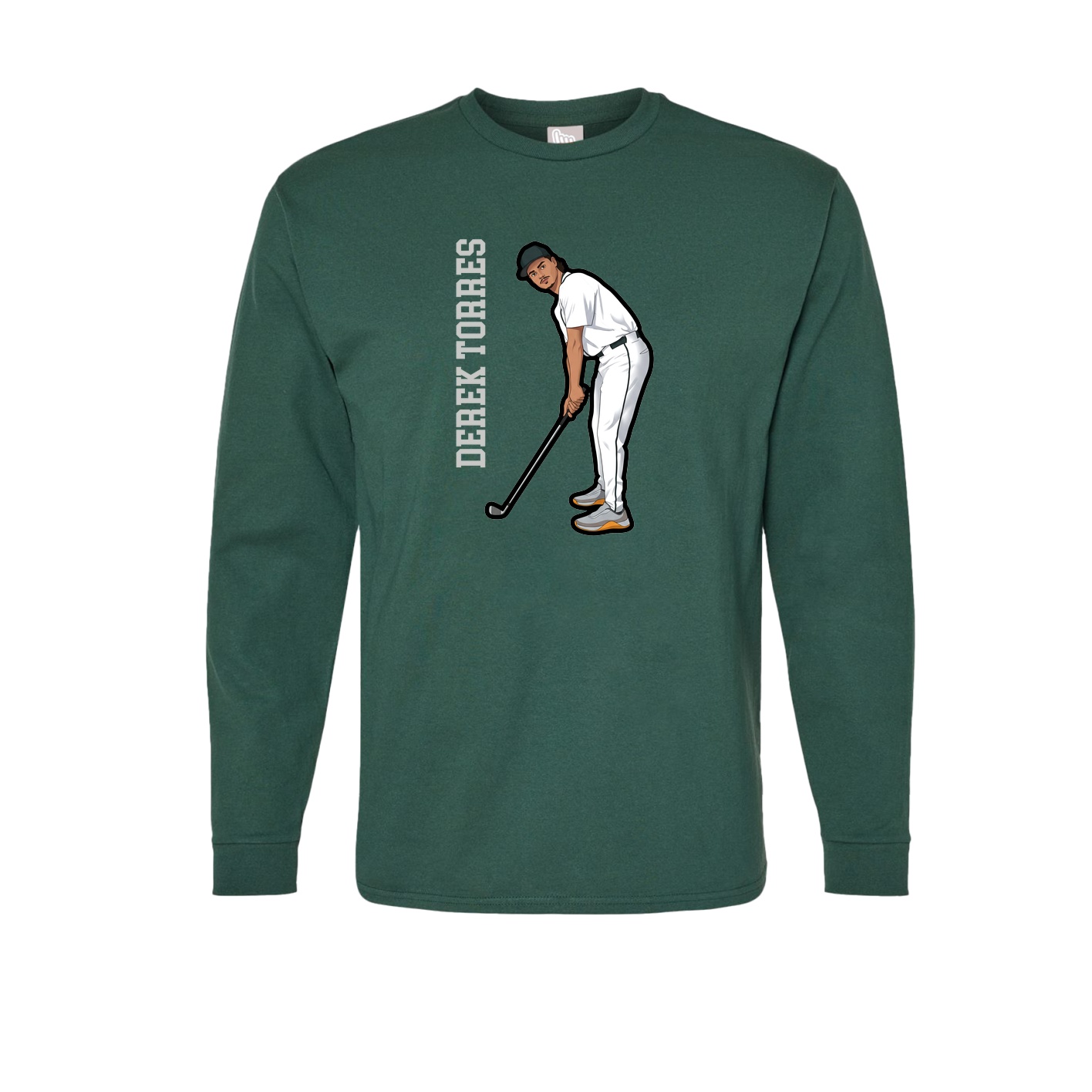 Long Sleeve Tee — Name Vertical in Green