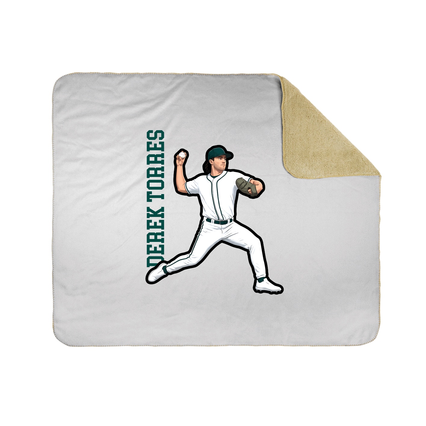 Throw Blanket — Name Vertical in White