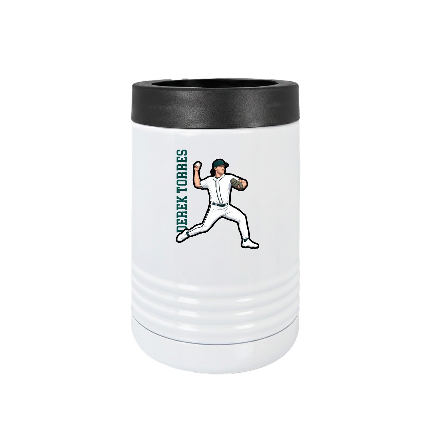 Beverage Holder — Name Vertical in White