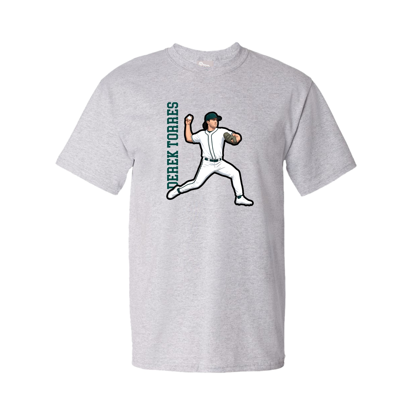 Tee — Name Vertical in Grey
