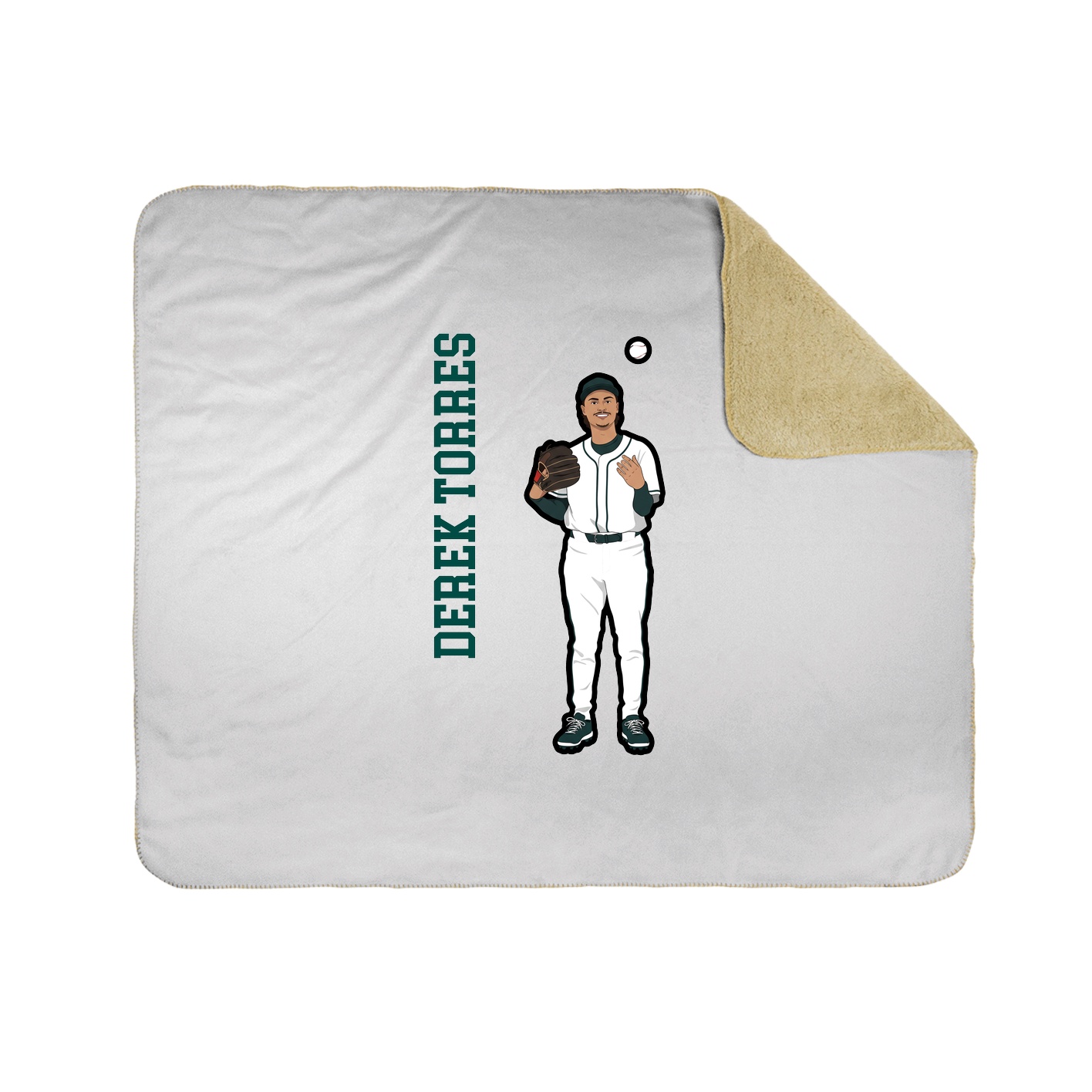Throw Blanket — Name Vertical in White