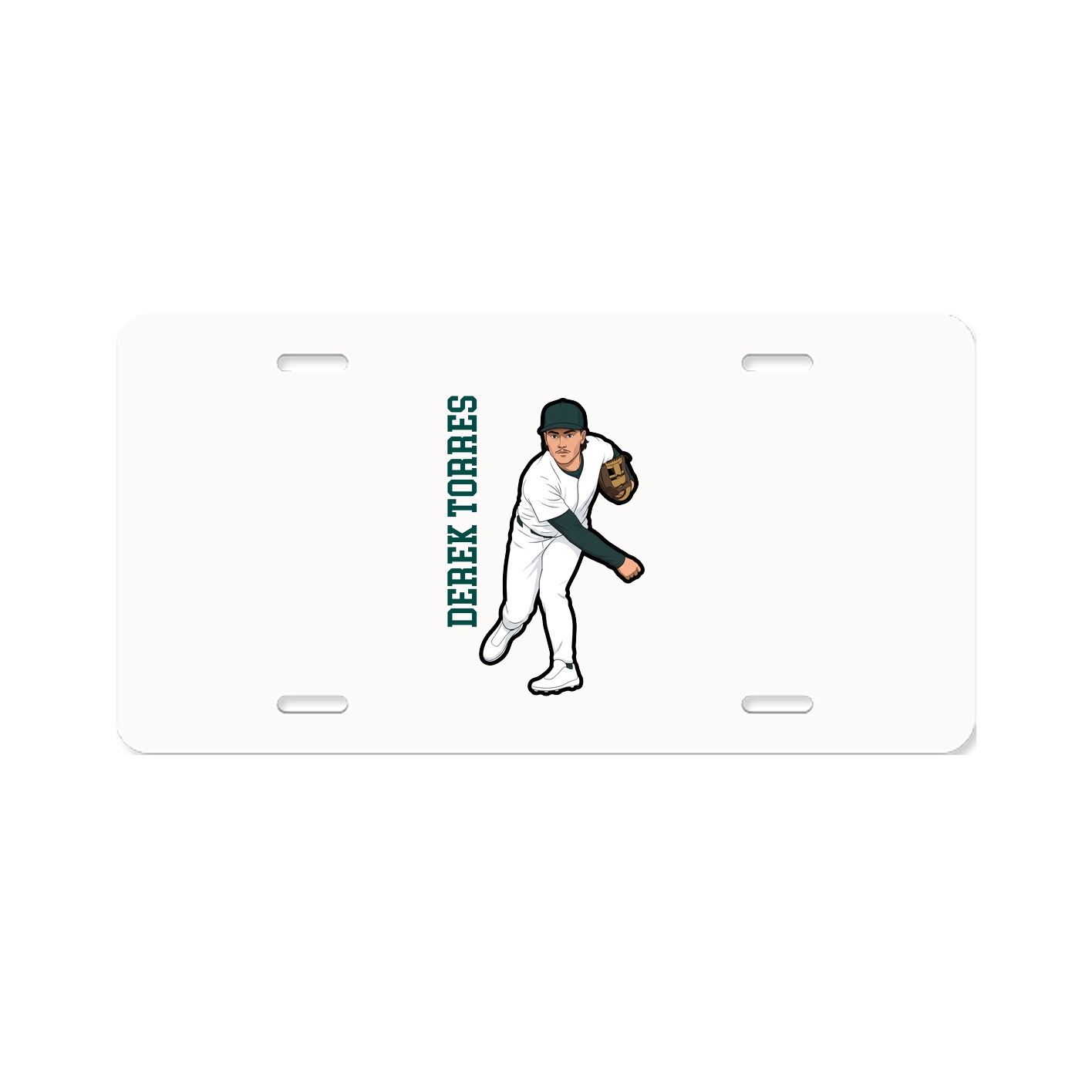 License Plate — Name Vertical in Classic