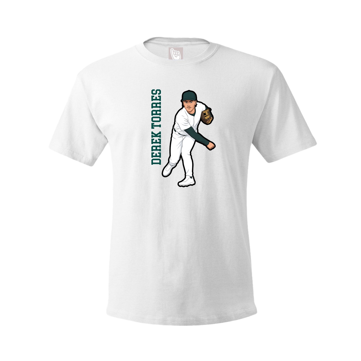 Youth Tee — Name Vertical in White