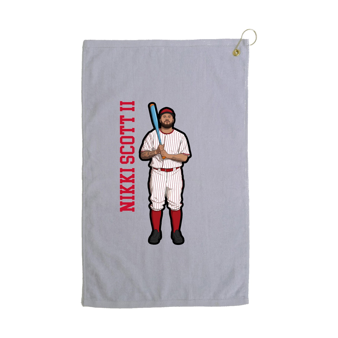 Golf Towel — Name Vertical in Grey