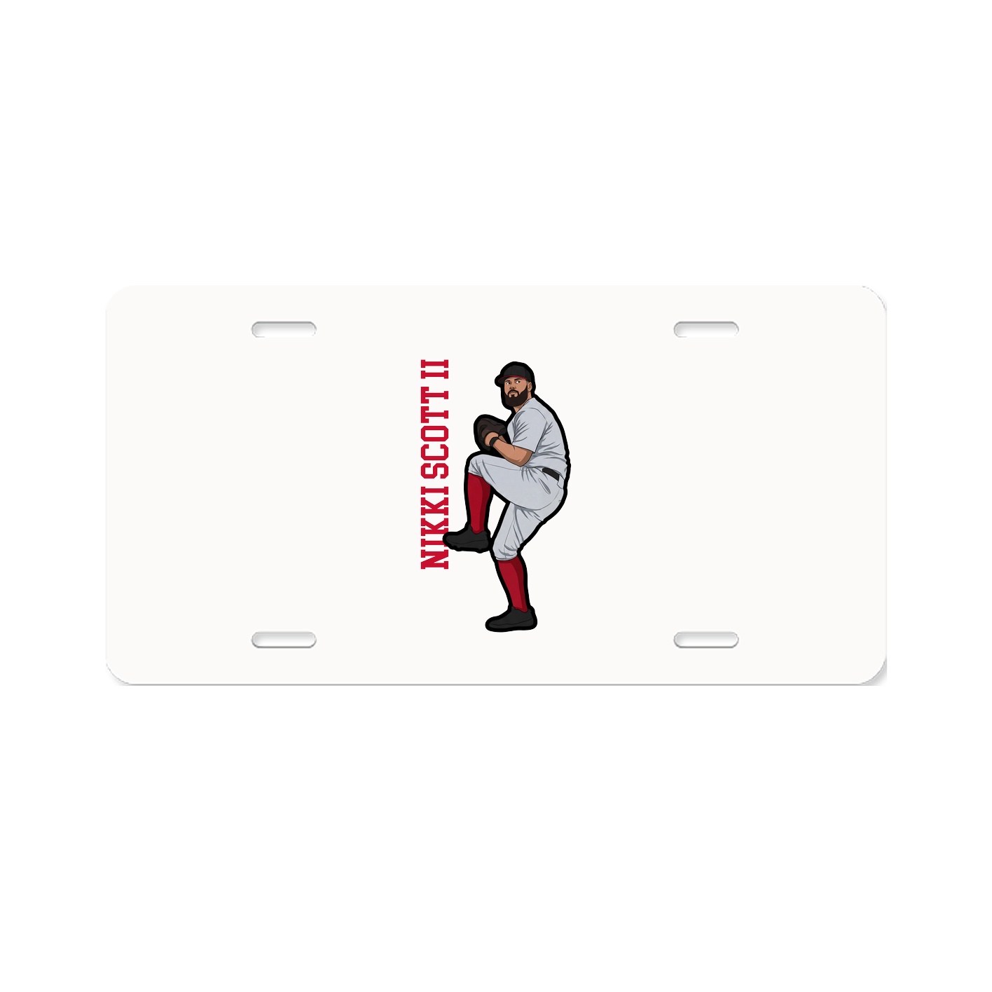 License Plate — Name Vertical in Classic