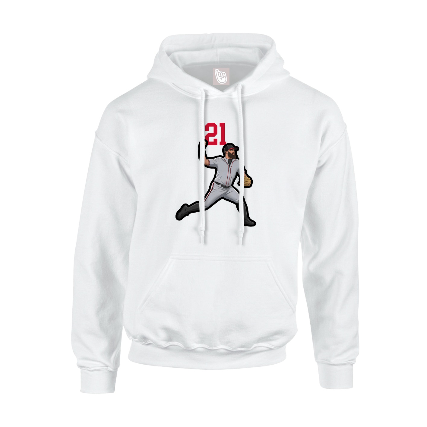 Youth Hoodie — Number Top in White