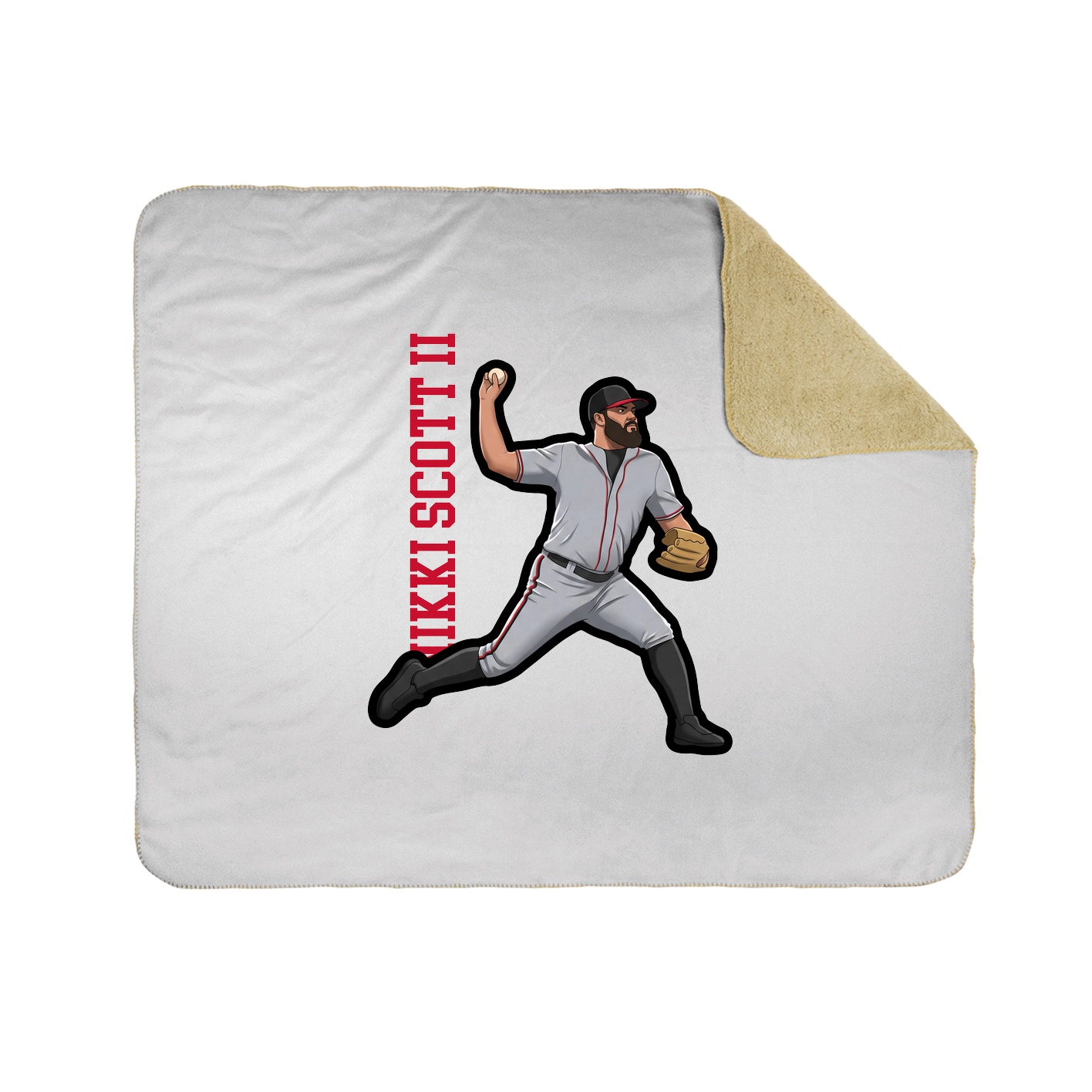 Throw Blanket — Name Vertical in White
