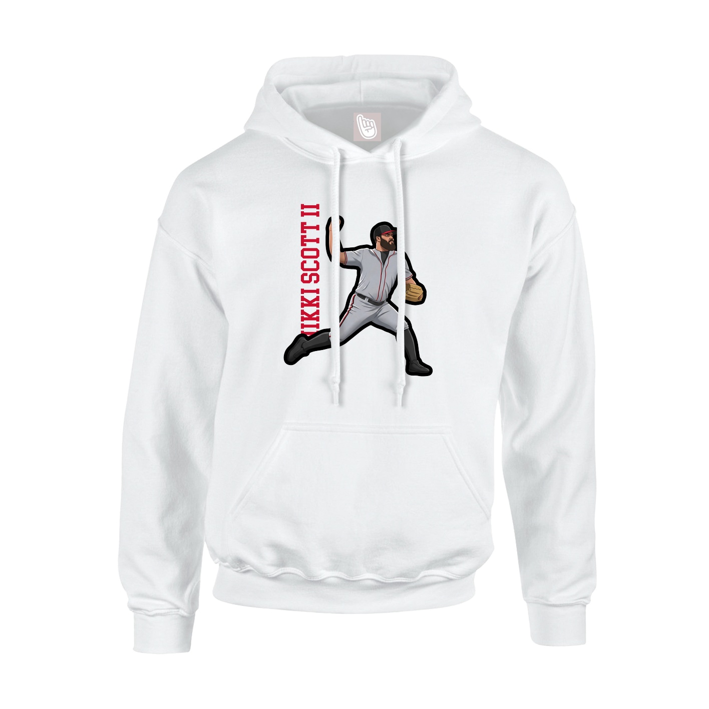 Hoodie — Name Vertical in White