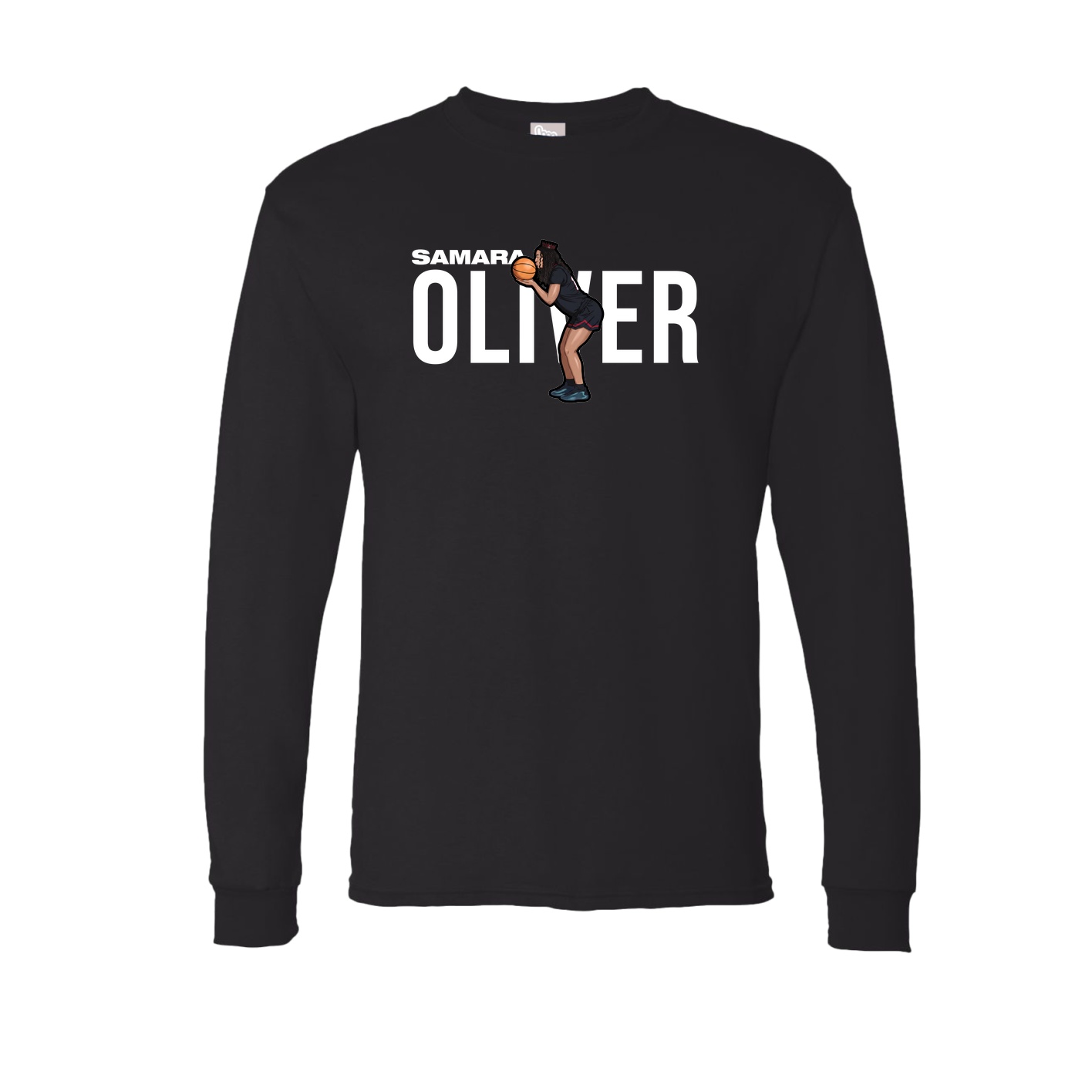 Long Sleeve Tee — Player Name in Black