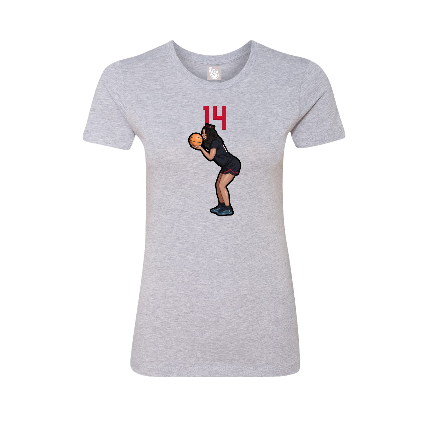 Fitted Women's Tee — Number Top in Grey