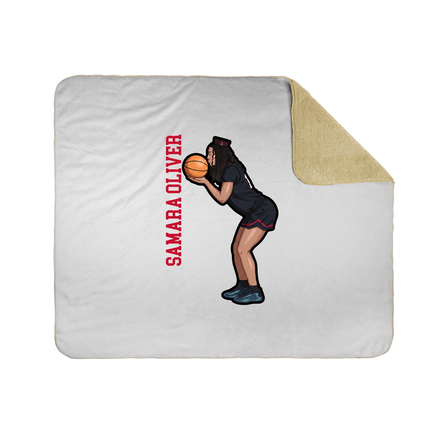 Throw Blanket — Name Vertical in White