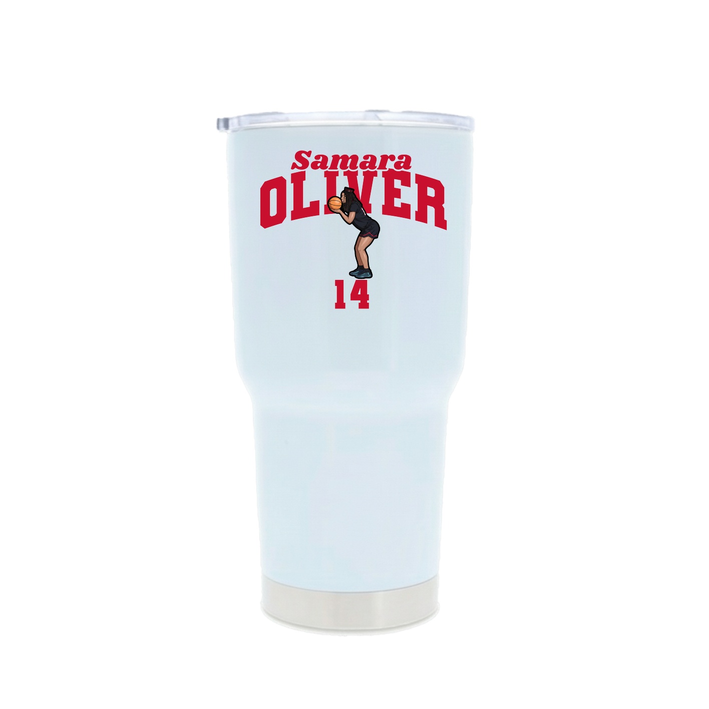 30oz Stainless Steel Tumbler — Signature Arch in White