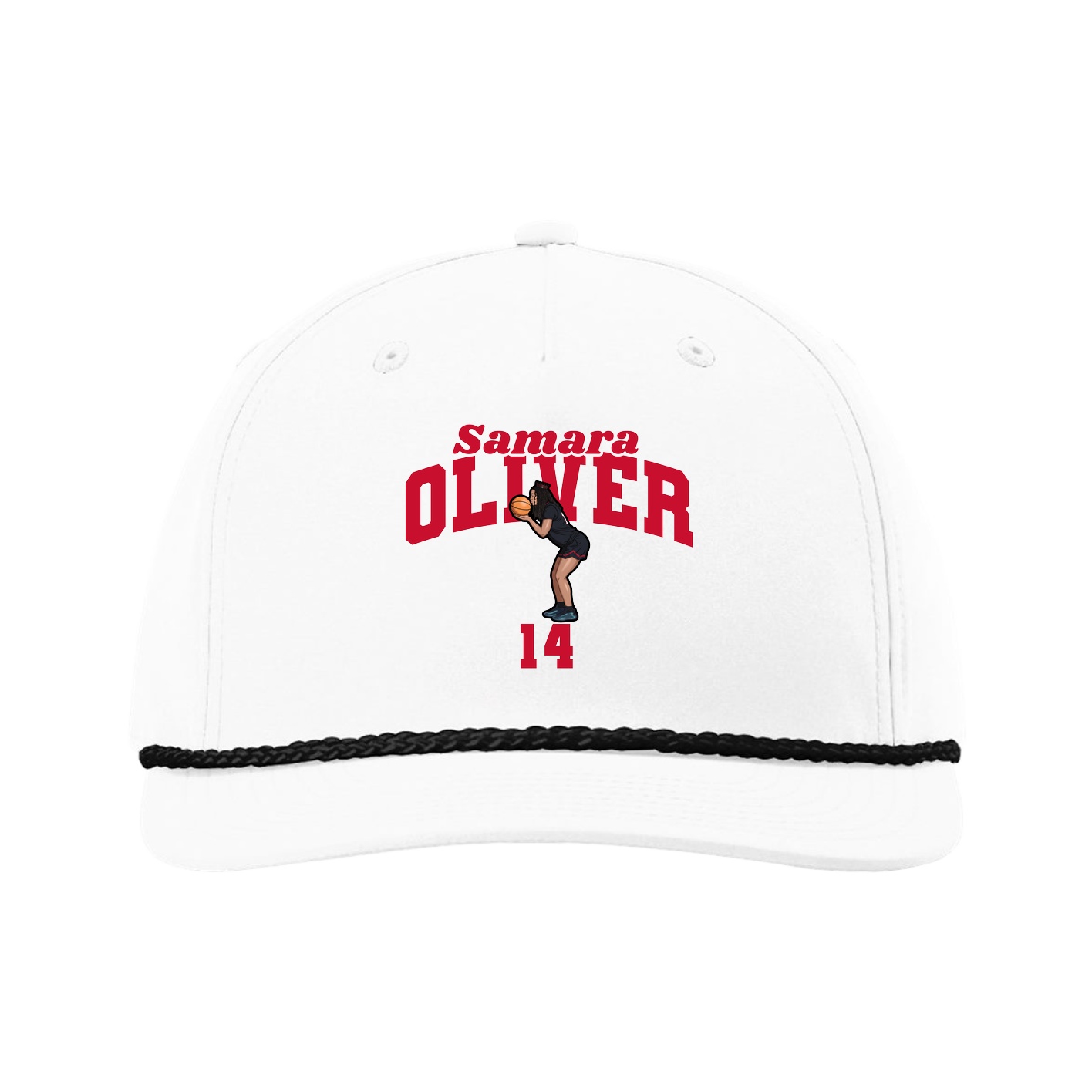 Five-Panel Classic Rope Cap — Signature Arch in White