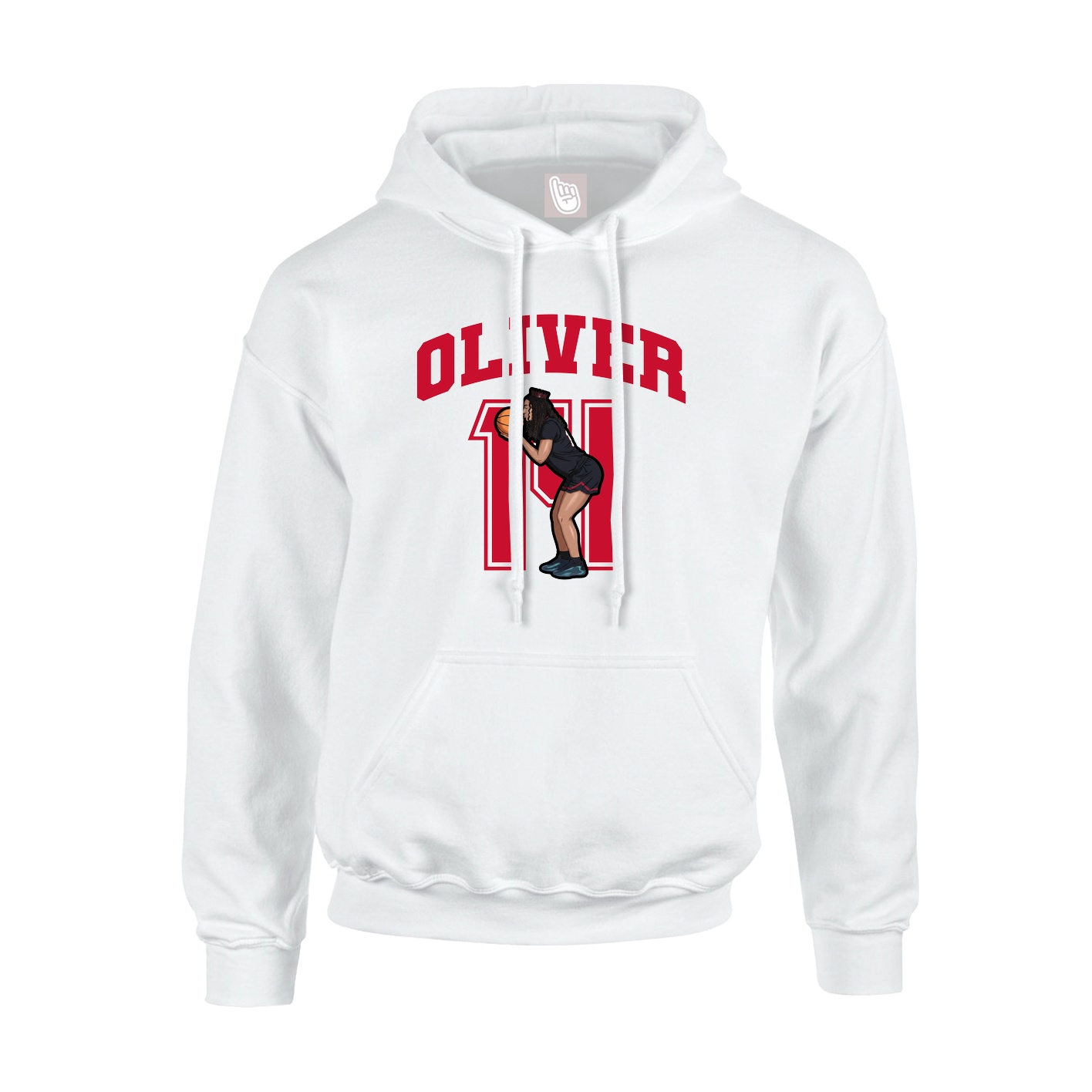 Hoodie — Number in White