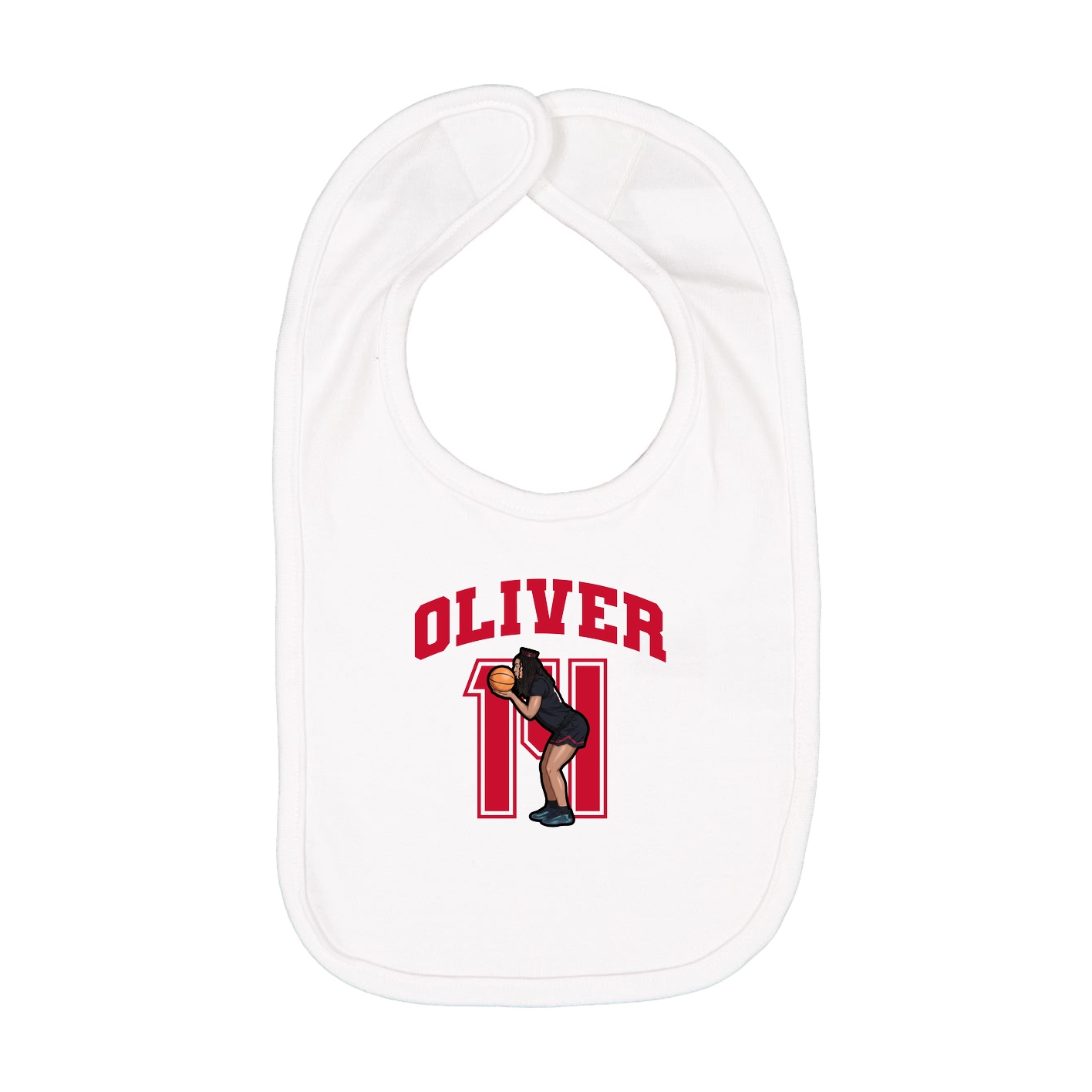 Infant Bib — Number in White