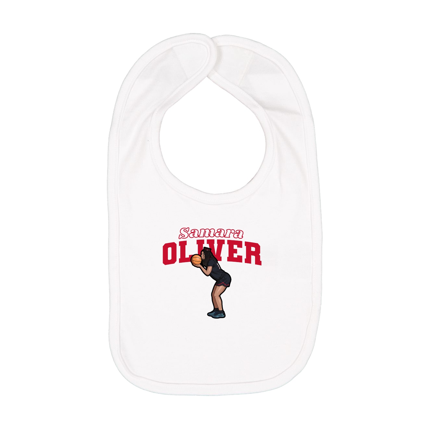 Infant Bib — Name Arch in White