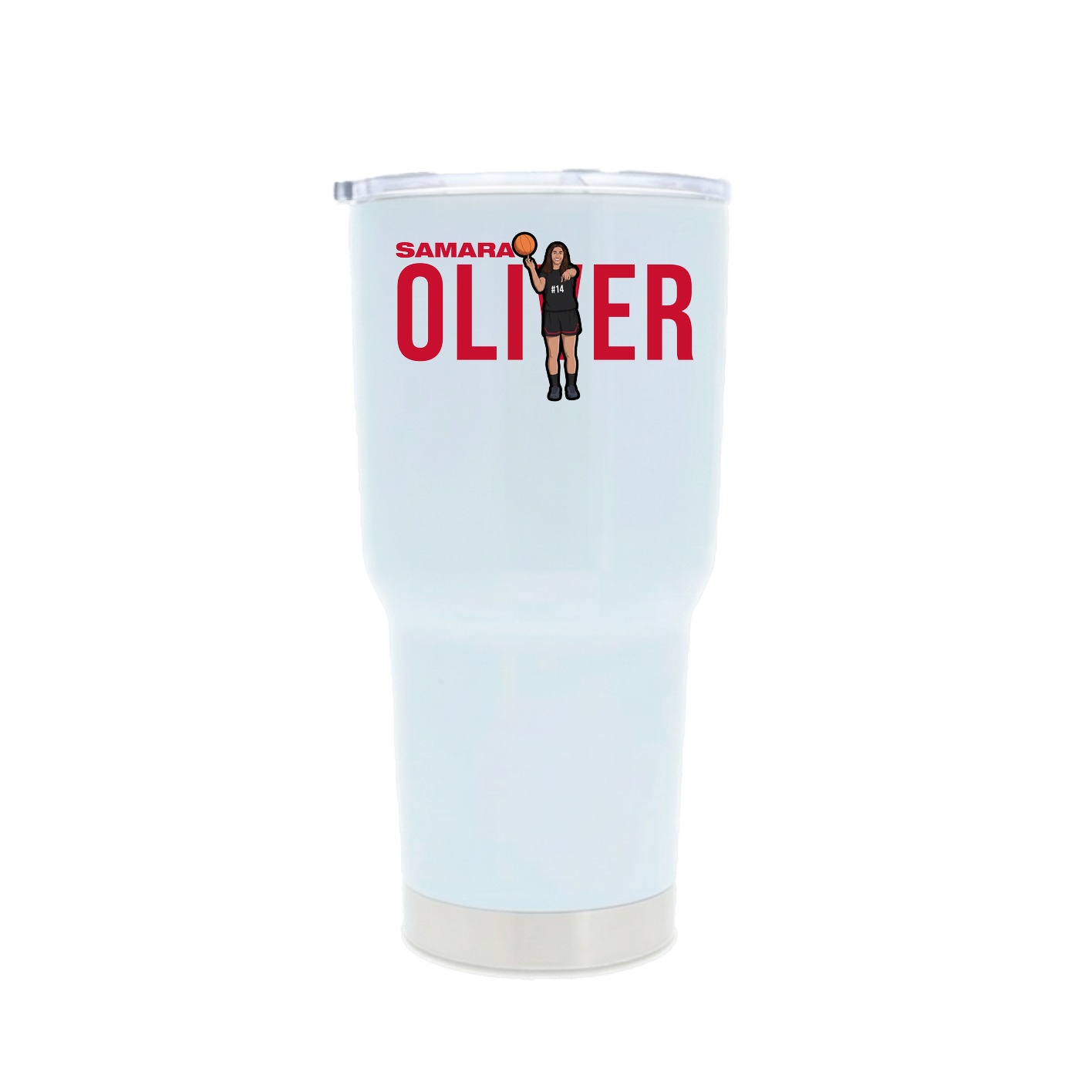 30oz Stainless Steel Tumbler — Player Name in White