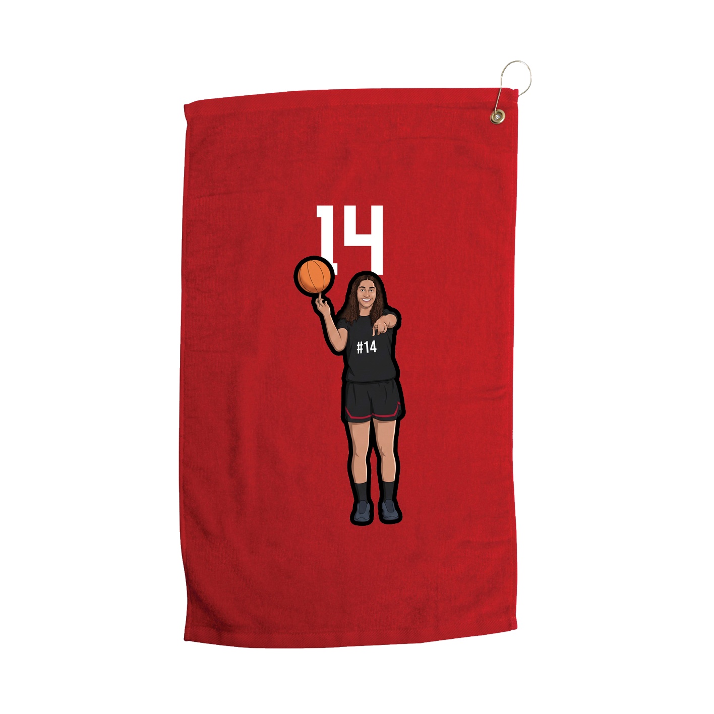 Golf Towel — Number Top in Red