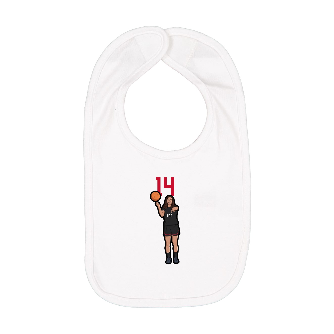Infant Bib — Number Top in White