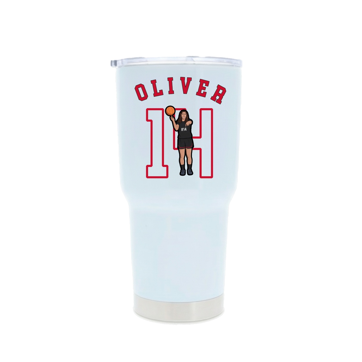 30oz Stainless Steel Tumbler — Shirsey Arch in White