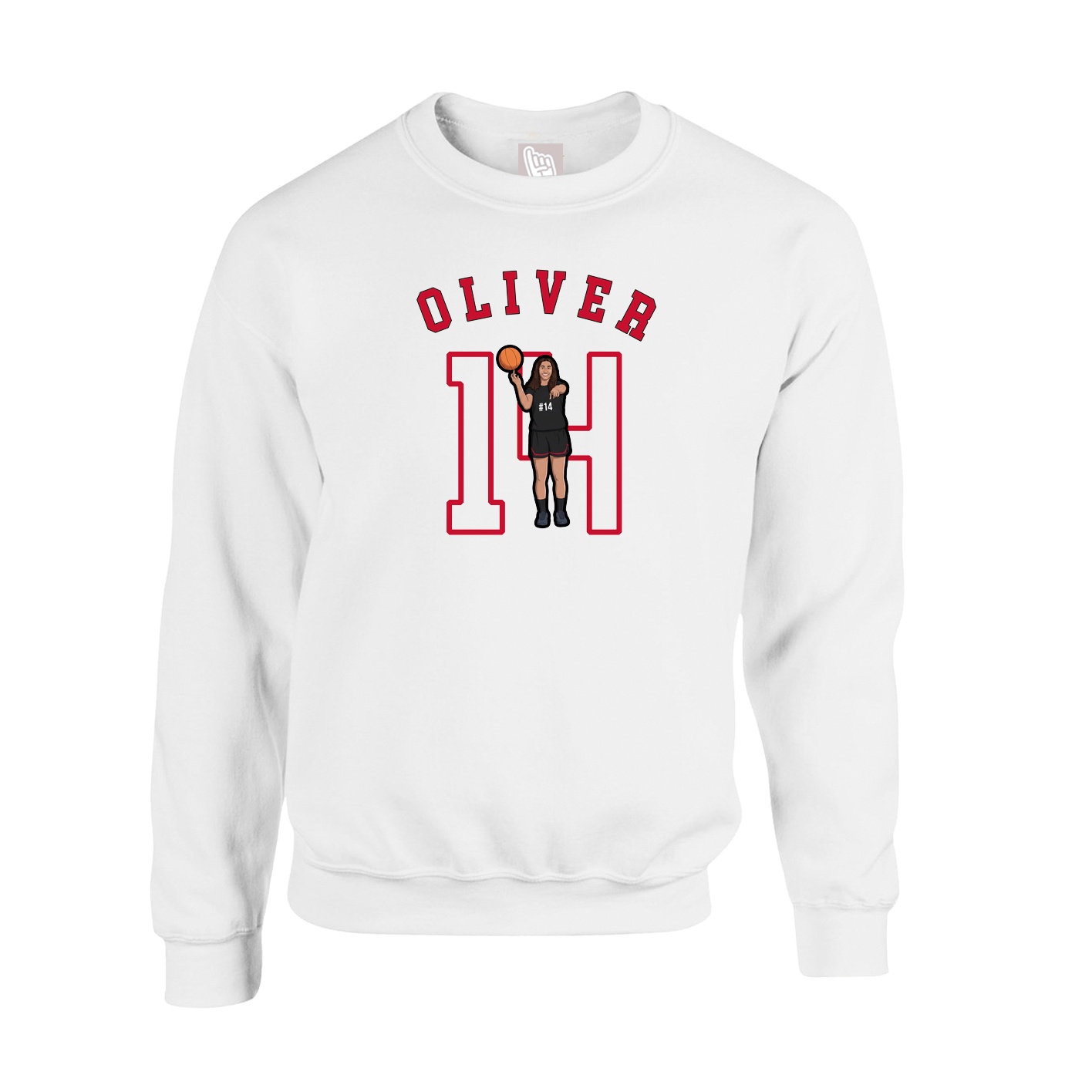 Fleece Crew — Shirsey Arch in White