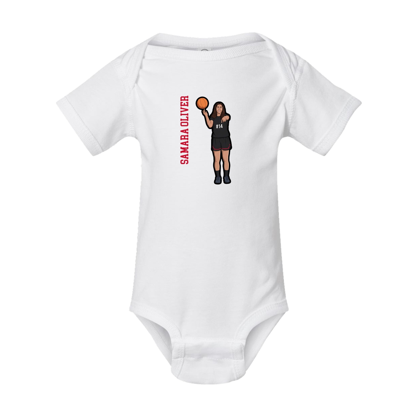 Baby Onesie — Name Vertical in White