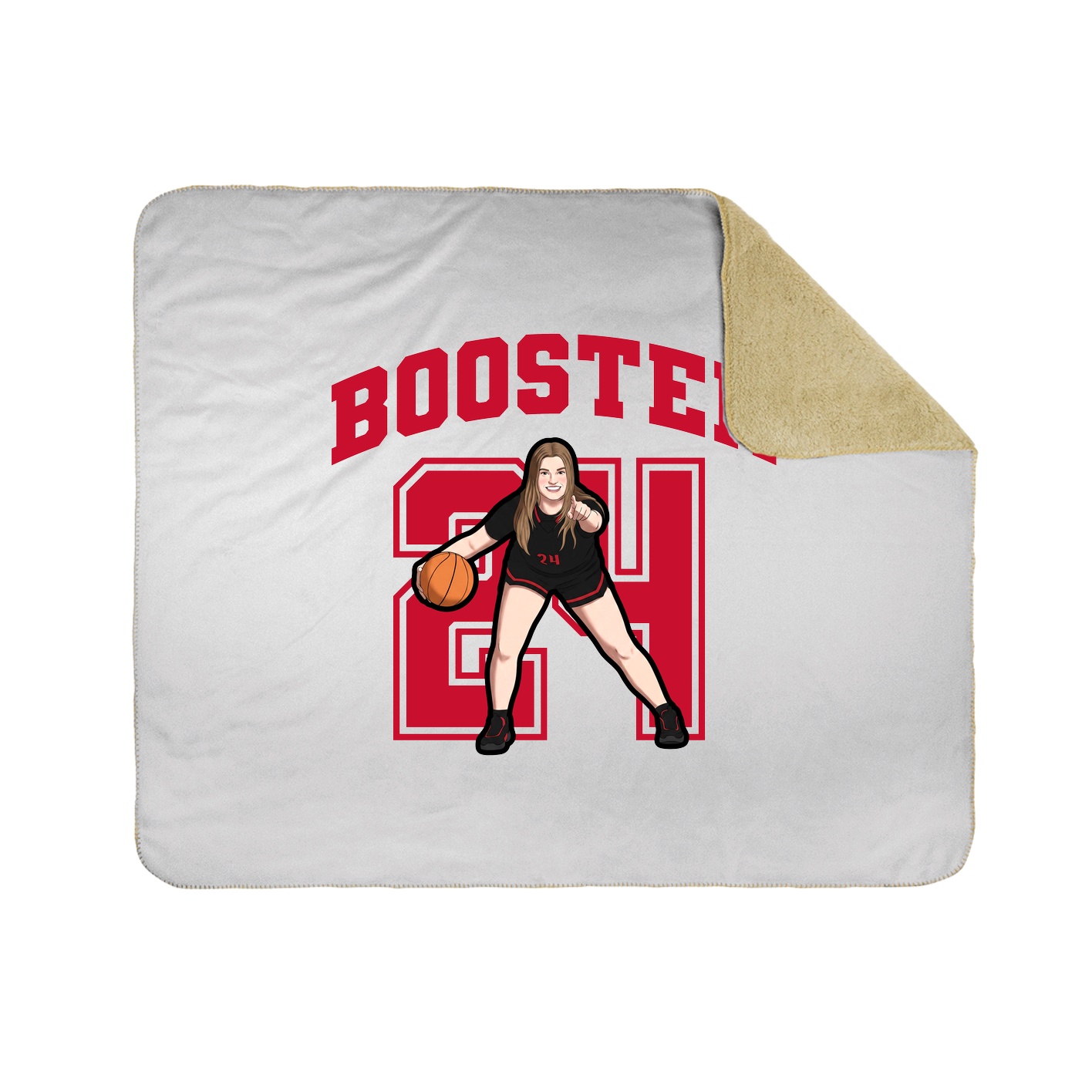 Throw Blanket — Number in White