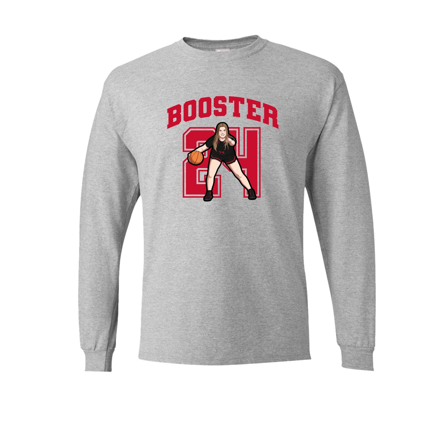 Long Sleeve Tee — Number in Grey