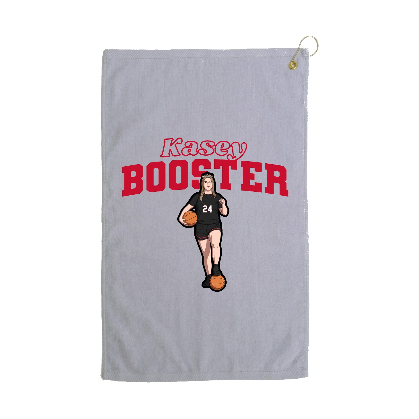 Golf Towel — Name Arch in Grey