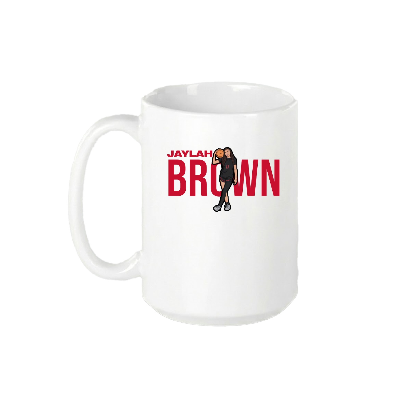 15oz Coffee Mug — Player Name in White