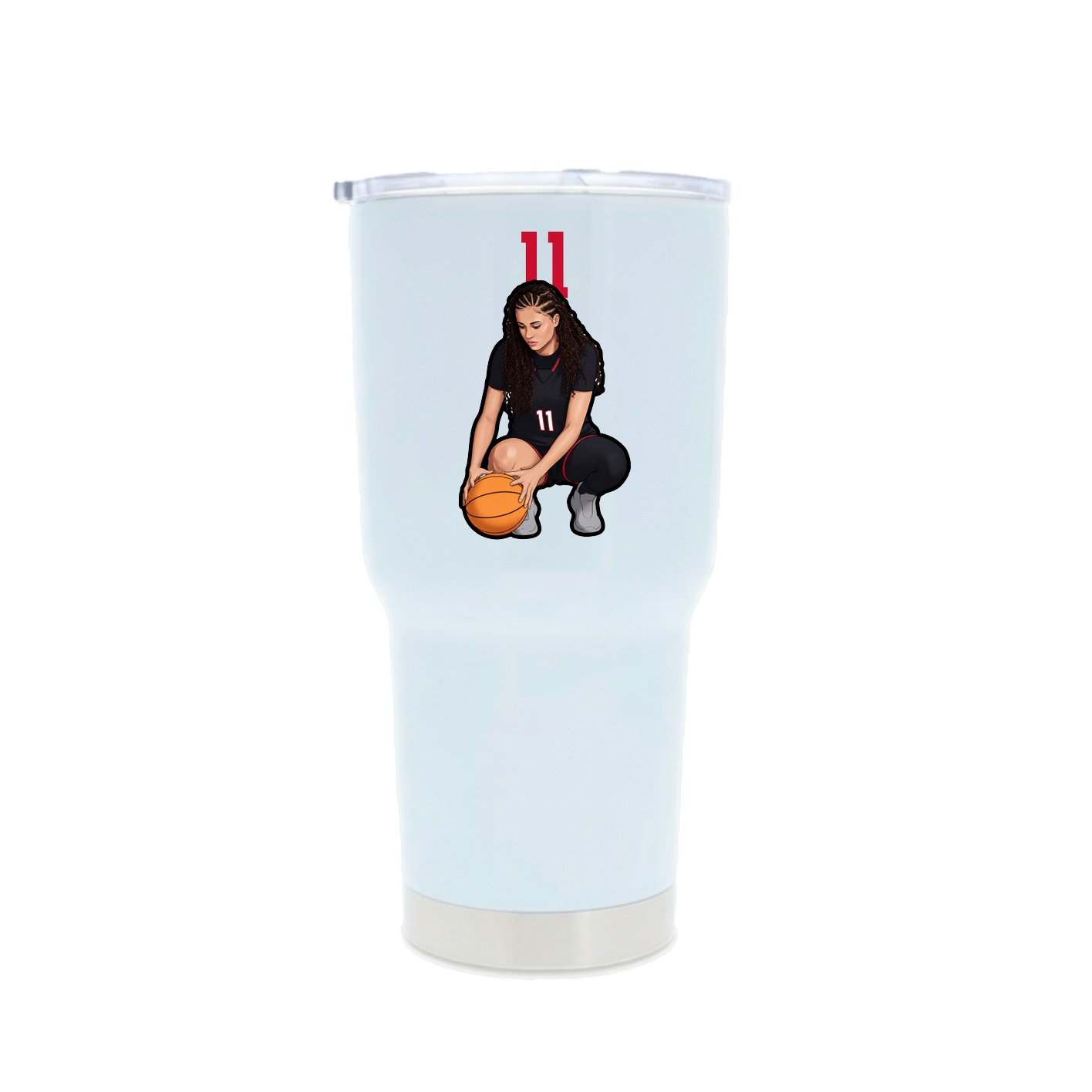 30oz Stainless Steel Tumbler — Number Top in White