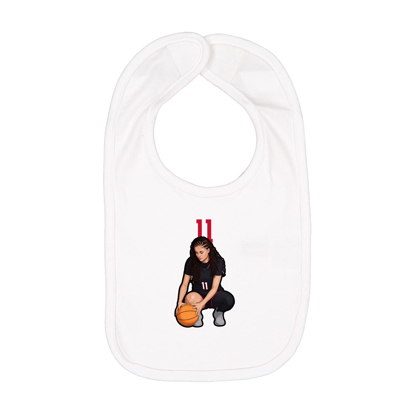 Infant Bib — Number Top in White