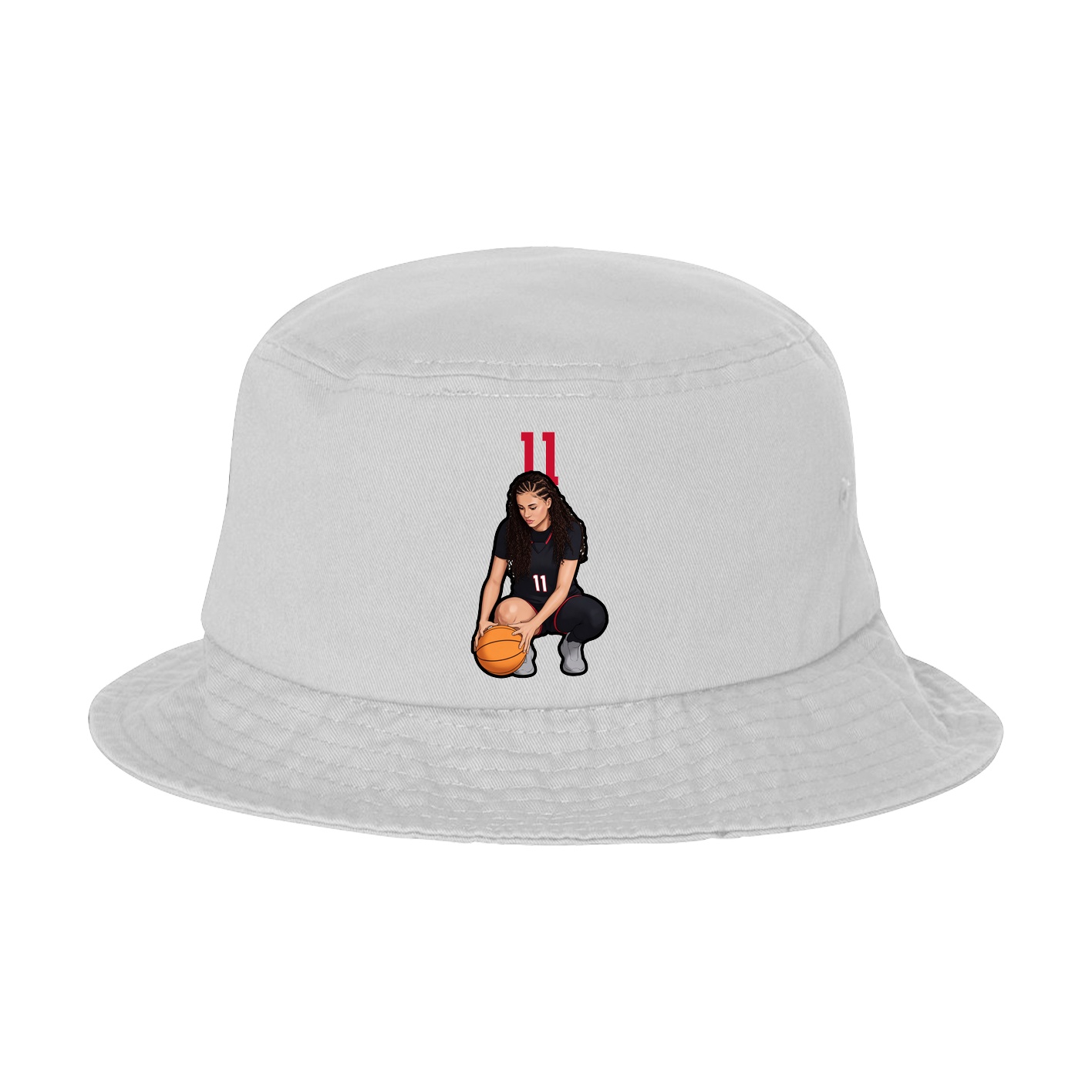 Bucket Cap — Number Top in White