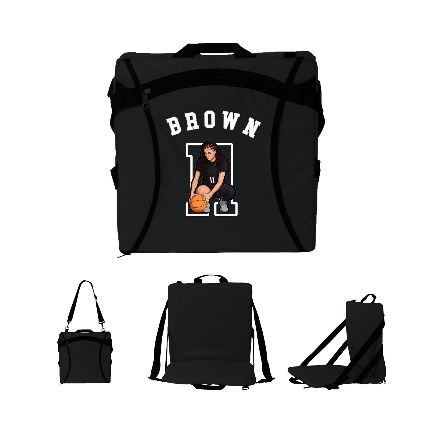 Folding Stadium Seat — Shirsey Arch in Black