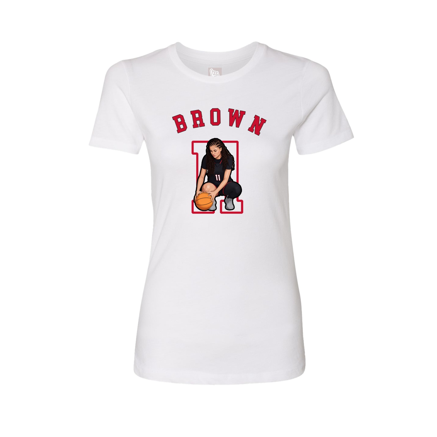 Fitted Women's Tee — Shirsey Arch in White