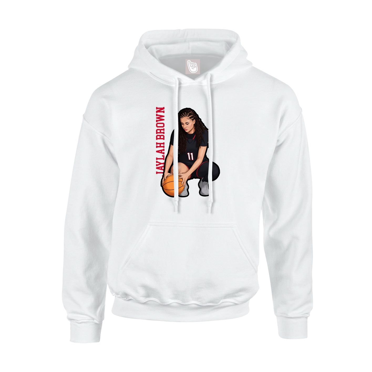 Youth Hoodie — Name Vertical in White