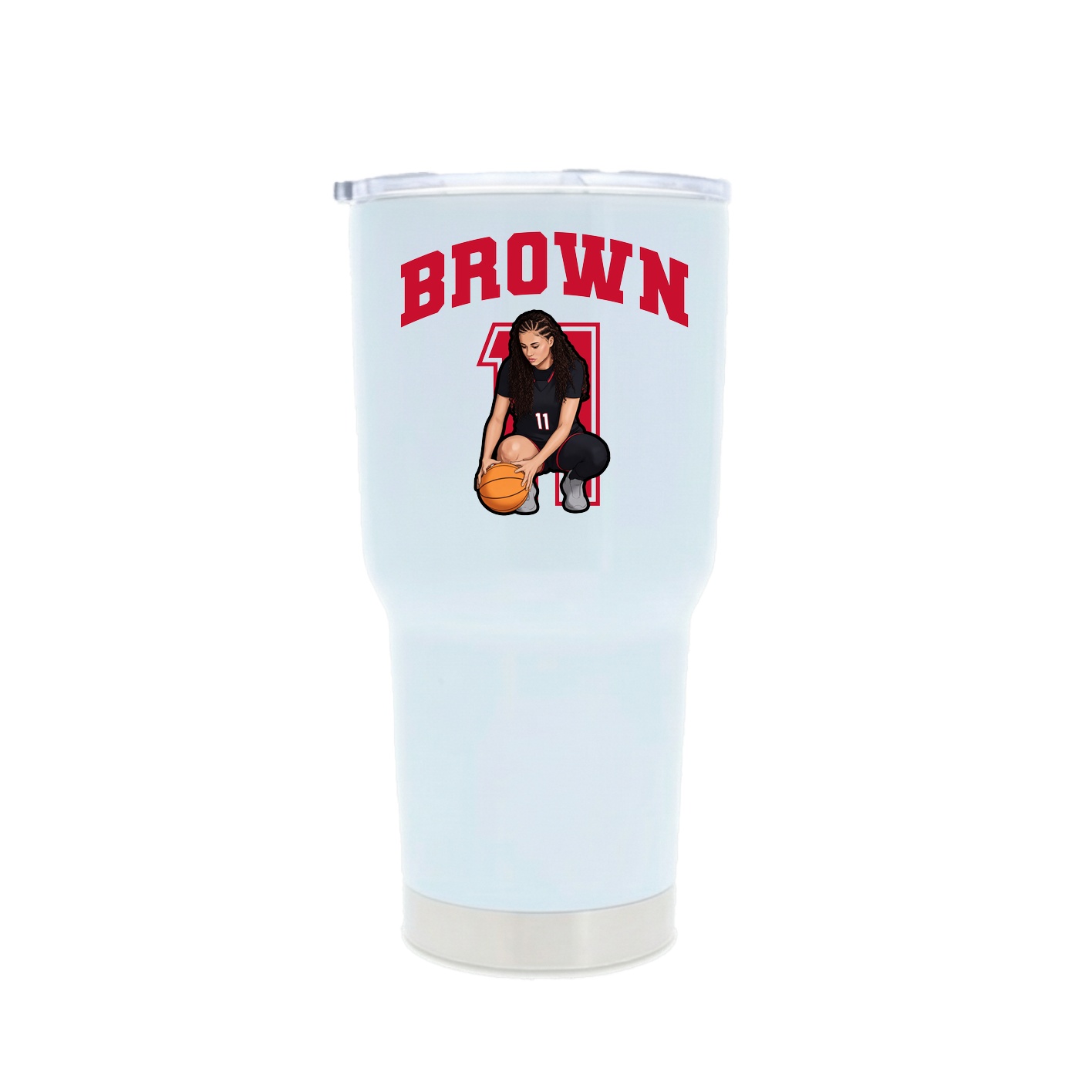 30oz Stainless Steel Tumbler — Number in White