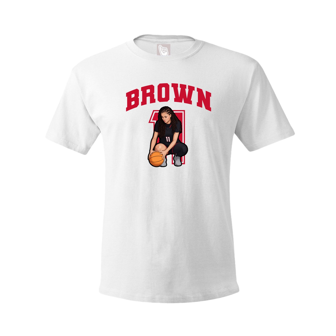 Youth Tee — Number in White