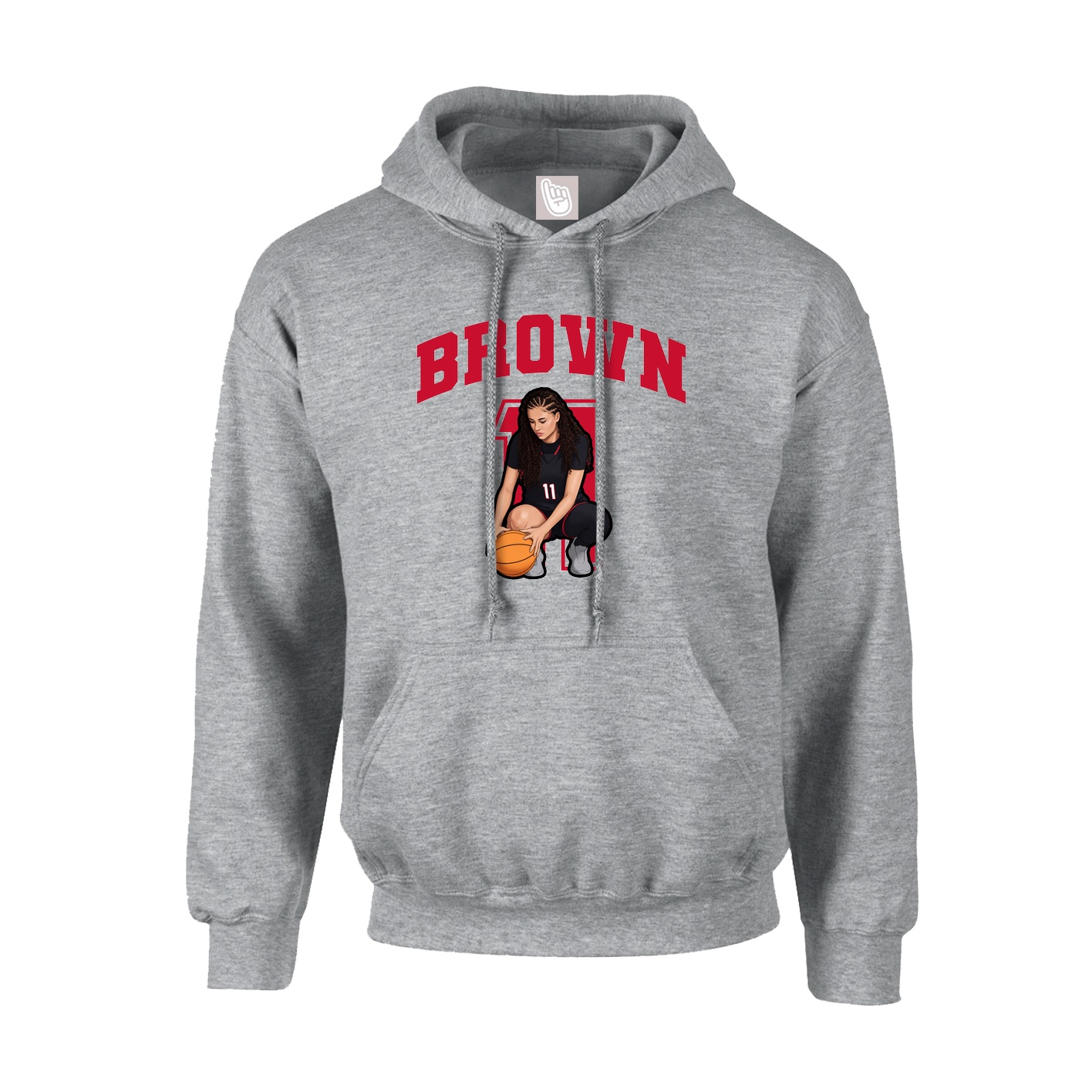 Youth Hoodie — Number in Grey