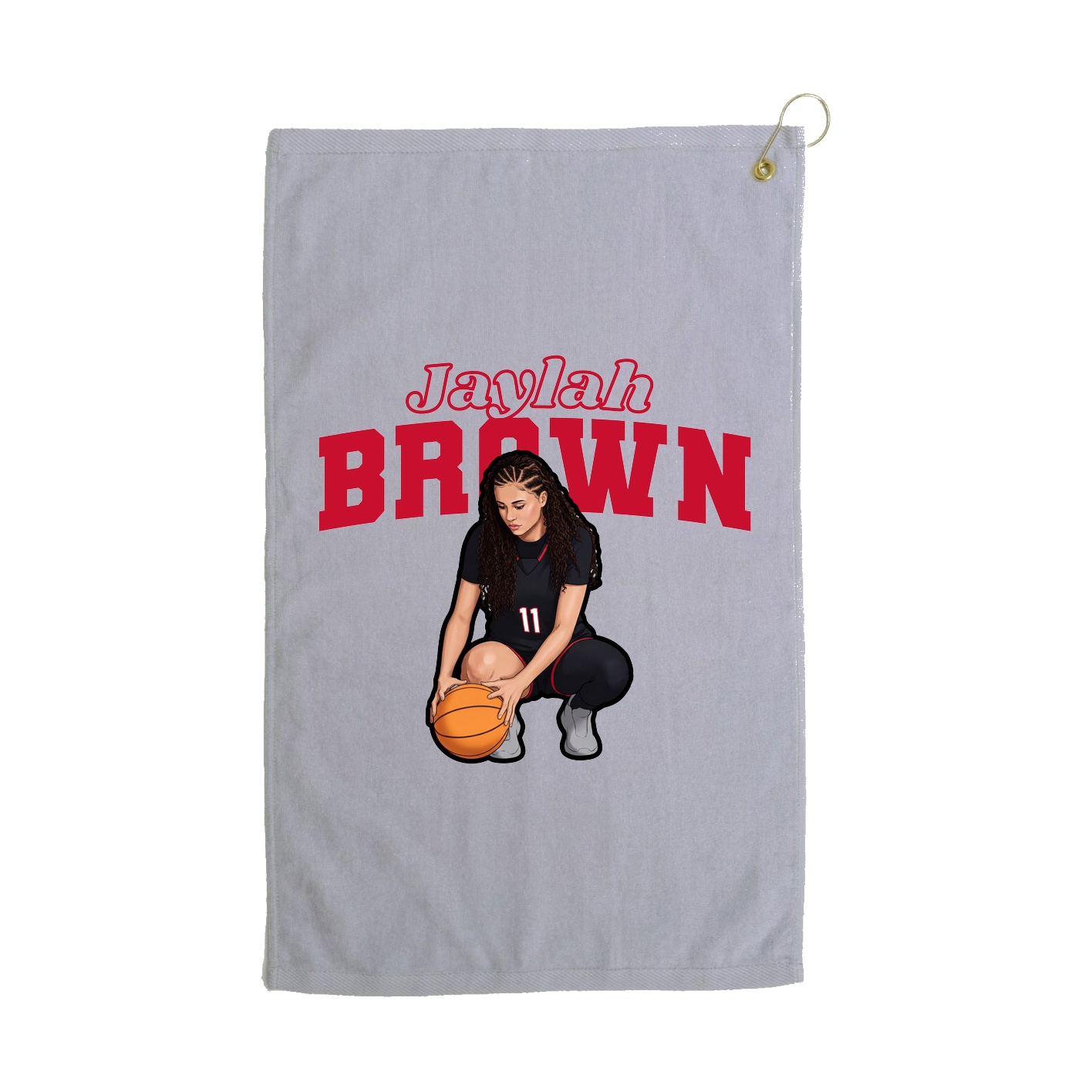 Golf Towel — Name Arch in Grey