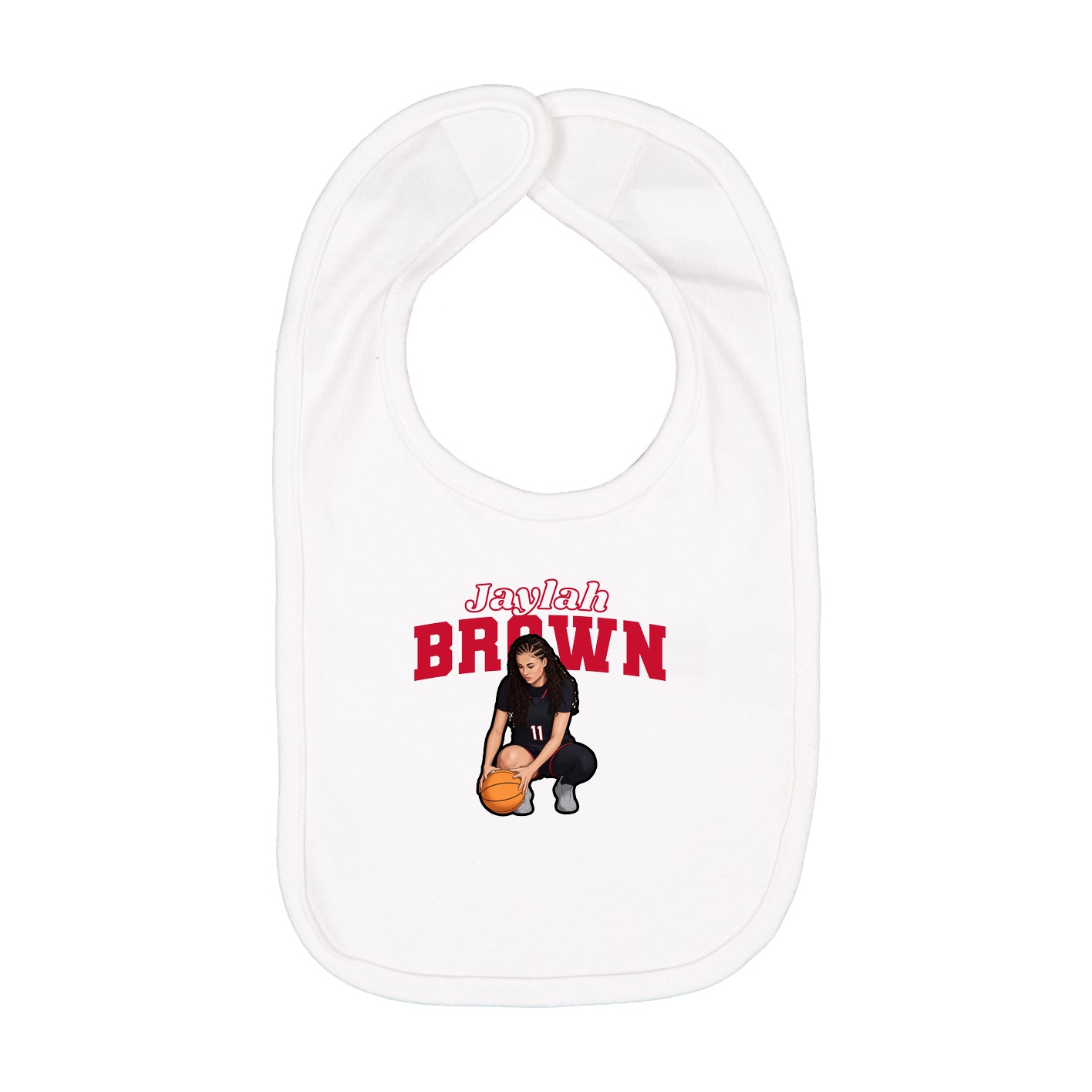 Infant Bib — Name Arch in White