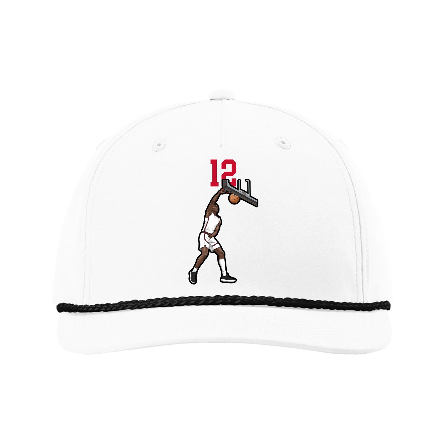 Five-Panel Classic Rope Cap — Number Top in White