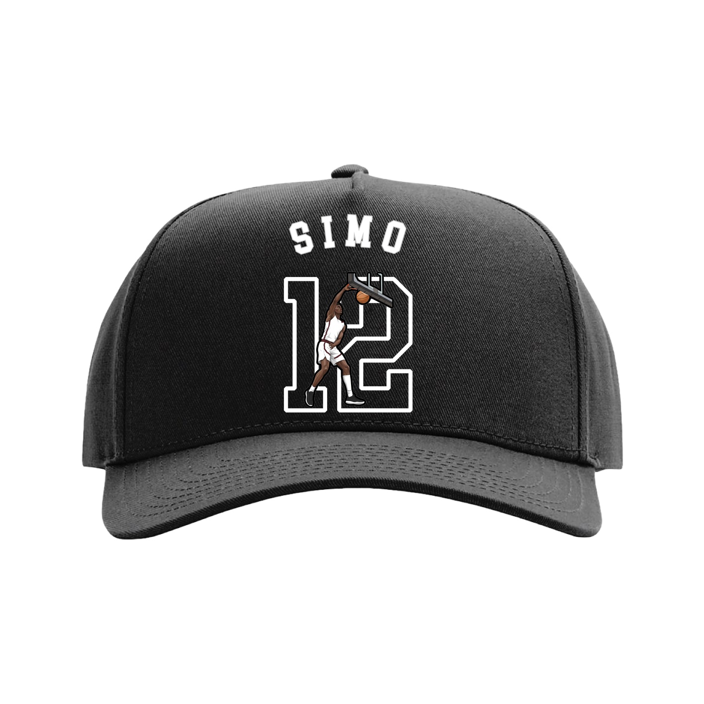 Full Fabric Five-Panel Champ Cap — Shirsey Arch in Black