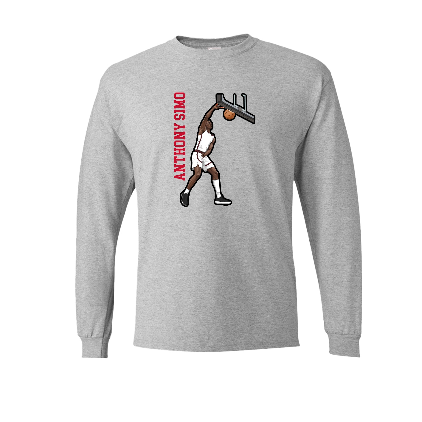 Long Sleeve Tee — Name Vertical in Grey