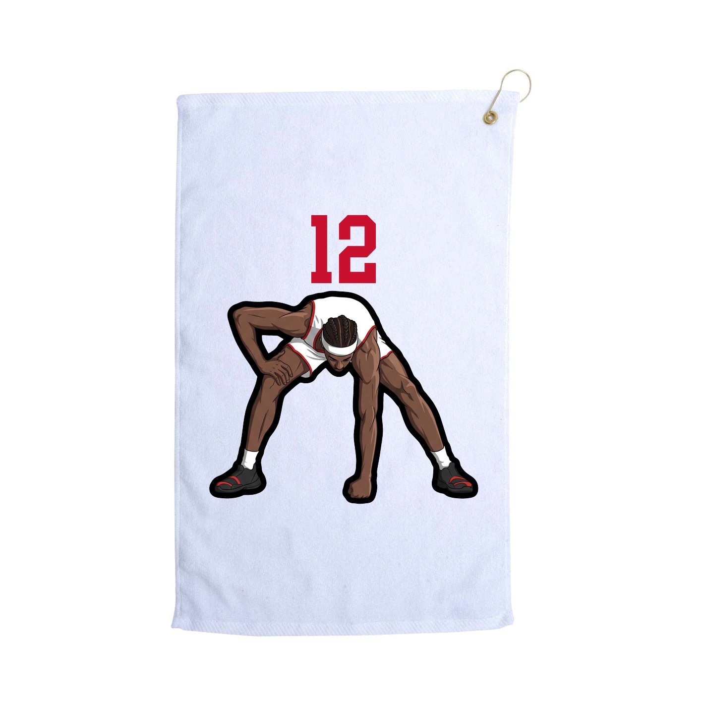 Golf Towel — Number Top in White