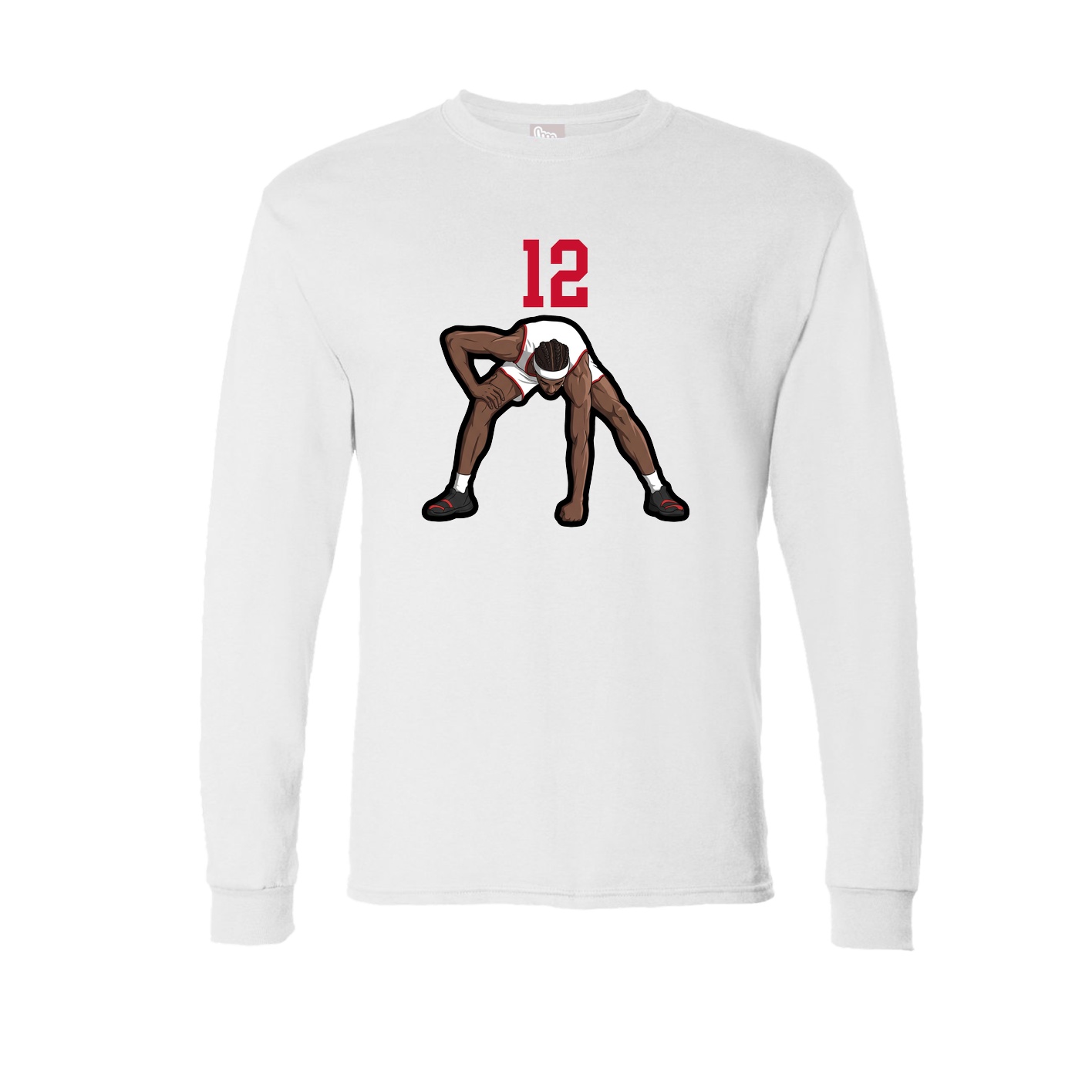 Long Sleeve Tee — Number Top in White